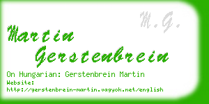 martin gerstenbrein business card